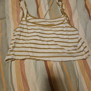 Aerie Striped Twist Sleeve Top